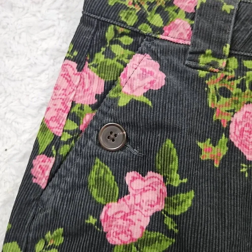 Wild Fable Corduroy black skirt with roses floral print size 00 New With Tags - Picture 5 of 6